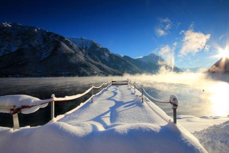 Winter-Aussichten am Achensee in Tirol Steg am Achensee in Tirol in Österreich