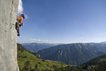 Herrliches Panorama beim Klettern am Rofan Klettern am Rofan in der Region Achensee