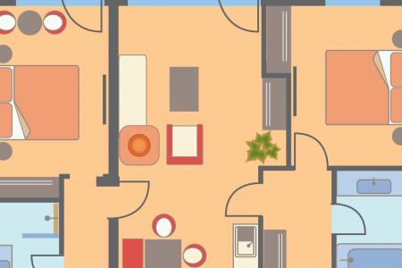 Grundriss FeWo Granat 2 bis 4 Personen Grundriss Ferienwohnung in Pertisau am Achensee - 4 Sterne